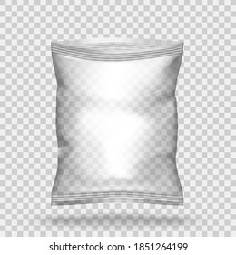 Open Transparent Packaging For Snacks, Chips, Sugar, Spices, Or Other Food EPS10 Vector