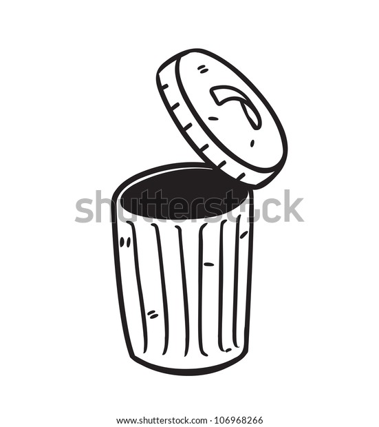 Open Trash Bin Doodle Style Stock Vector (Royalty Free) 106968266