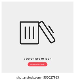 Open trash bin vector icon