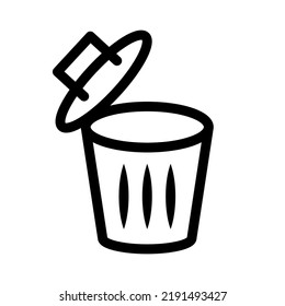 Open trash can icon. Waste. Vector.