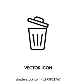 Icono del vector de la papelera abierta. Ilustración vectorial plana moderna y simple para sitio web o aplicación móvil. La barra puede símbolo, la ilustración del logotipo. Gráficos vectoriales perfectos para píxeles