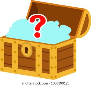Open treasure box and question mark