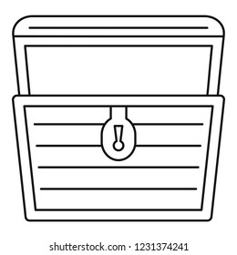Open treasure chest icon. Outline open treasure chest vector icon for web design isolated on white background