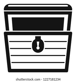 Open treasure chest icon. Simple illustration of open treasure chest vector icon for web design isolated on white background