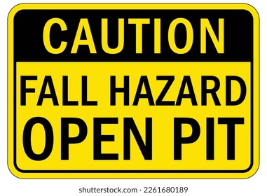 Open trench and pit hazard sign and labels