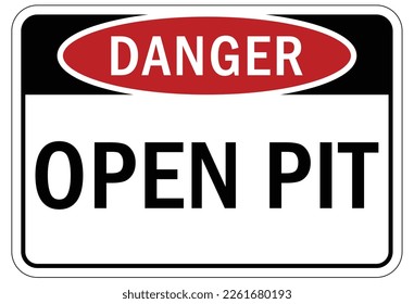 Open trench and pit hazard sign and labels