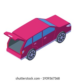 Open trunk car icon. Isometric of Open trunk car vector icon for web design isolated on white background