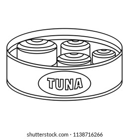 Open tuna can icon. Outline open tuna can vector icon for web design isolated on white background