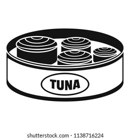 Open tuna can icon. Simple illustration of open tuna can vector icon for web design isolated on white background