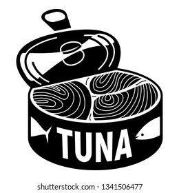 Open tuna can icon. Simple illustration of open tuna can vector icon for web design isolated on white background
