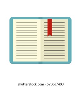 Open tutorial with bookmark icon isolated on white background vector illustration