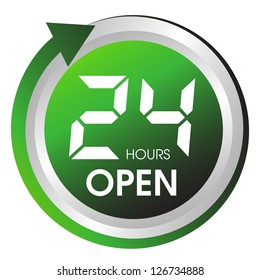 Open twenty four hours button.