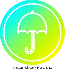 open umbrella circular icon with cool gradient finish