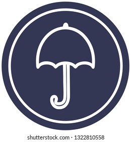 open umbrella circular icon symbol