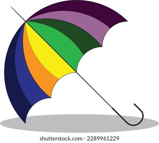 Open umbrella with different colors