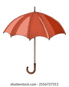 Open umbrella hand drawn illustration