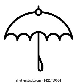 Open umbrella icon. Outline open umbrella vector icon for web design isolated on white background