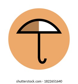 Open umbrella icon. Protection from rain and heat. Vector isolated illustration in flat style.