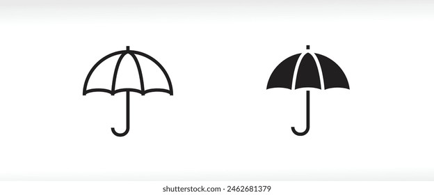 Open umbrella icon set. protection. security icon button, vector, sign, symbol, logo, illustration, editable stroke, flat design style isolated on white