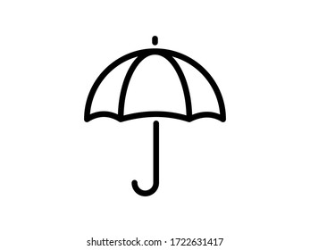 Open umbrella icon. Vector umbrella isolated. Illustration umbrella icon for mobile apps. Pictogram for web. Minimalist style icon umbrella. Business concept icon