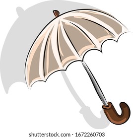 Abrir paraguas, ilustración, vector sobre fondo blanco.