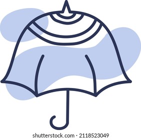 Open Umbrella, illustration, vector on a white background.