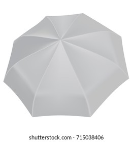 Open umbrella mockup. Realistic illustration of open umbrella vector mockup for web design isolated on white background