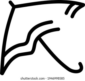 Open umbrella on rain, illustration, vector on a white background