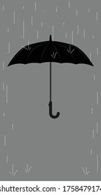 Open Umbrella Rain Vector Black Umbrella Stock Vector (Royalty Free ...