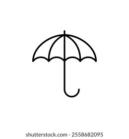 Open umbrella. Rainy weather, security or protection. Pixel perfect vector icon