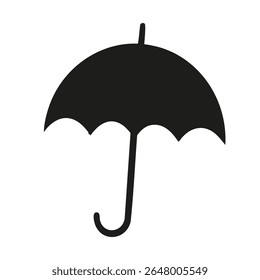 Open umbrella silhouette. Rain protection symbol. Weather