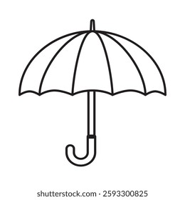 Open umbrella with transparent background