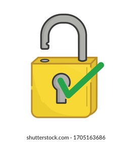 OPEN AND UNLOCKED PADLOCK ICON 