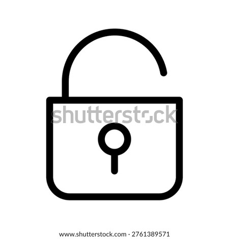 Open unlocked padlock icon modern access granted, security release and freedom permission concept visual