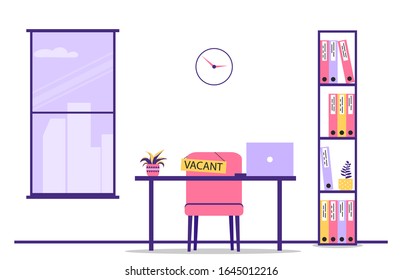 Open vacancy. Workplace. Empty workplace. Search for staff. Employment Opportunity, Employment Opportunity Concept. Vector illustration in a flat style on an isolated background.