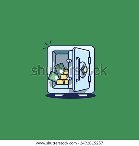Open vault vector design Safe Icon Vector Illustration. Suitable for use on web apps, mobile apps and print media.