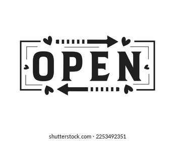  Open vector with black and white.