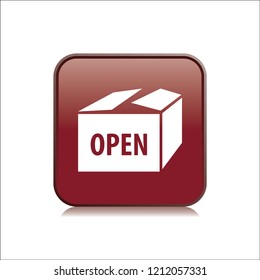 Open vector button, web design element
