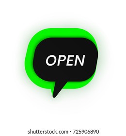 Open vector button web element sign.