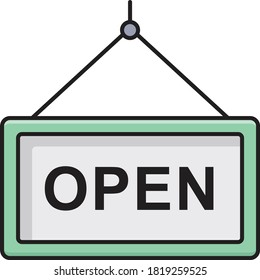 open vector flat line icon 