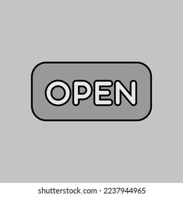 Open Vector grayscale icon. E-commerce sign. Graph symbol for your web site design, logo, app, UI. Vector illustration, EPS10.