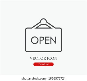 Open vector icon. Editable stroke. Symbol in Line Art Style for Design, Presentation, Website or Apps Elements, Logo. Pixel vector graphics - Vector