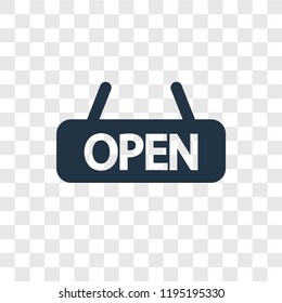 Open vector icon isolated on transparent background, Open transparency logo concept
