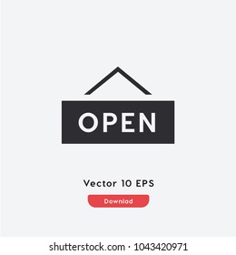 Open vector icon. Market symbol. Best modern flat pictogram illustration for web and mobile apps design.