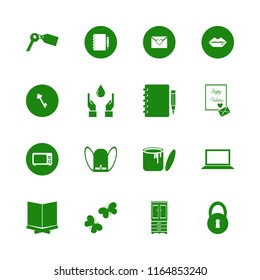 open vector icons set. with laptop, butterflies, paint can and hands drop in set