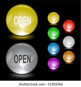 Open. Vector interface element.