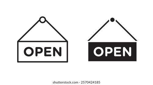 Open vectors web signs set