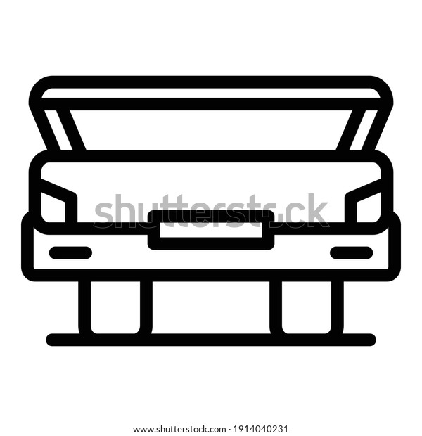 Open vehicle trunk\
icon. Outline open vehicle trunk vector icon for web design\
isolated on white\
background