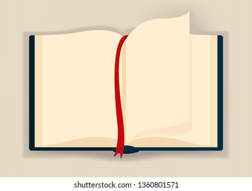 open vintage book from inside view stock vector illustration
