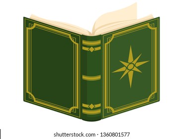 open vintage book from outside view stock vector illustration